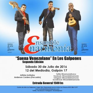 Ensamble Enarmonía “Suena Venezolano” En Los Galpones el sábado 30 de julio